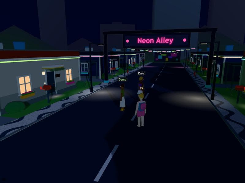 O Beco do Neon, na Cidade Grande, à noite