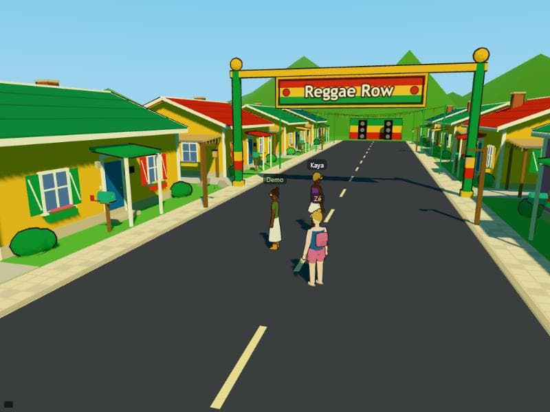 Rua da Little Jamaica com casas coloridas